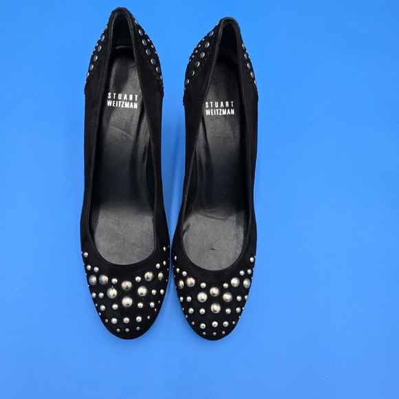 Stuart Weitzman Suede‎ Studded Heels Pumps Shoes Size 8M - Picture 3 of 10